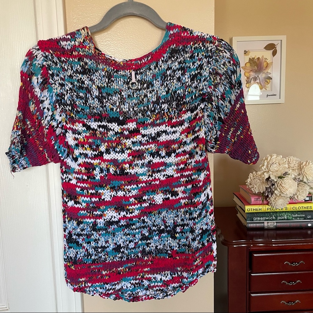 Save the Queen Crochet Cardigan Multi Colored size Small - Picture 2 of 6